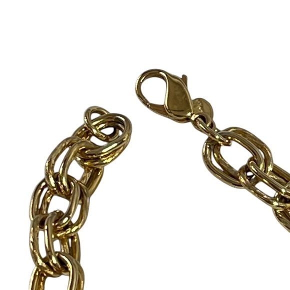 VTG MONET Gold-tone Metal Chain Black Lucite Ball Pendant Runway Necklace 16.5" - Picture 12 of 16